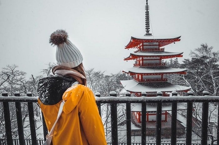 Chureito Pagoda mùa đông 