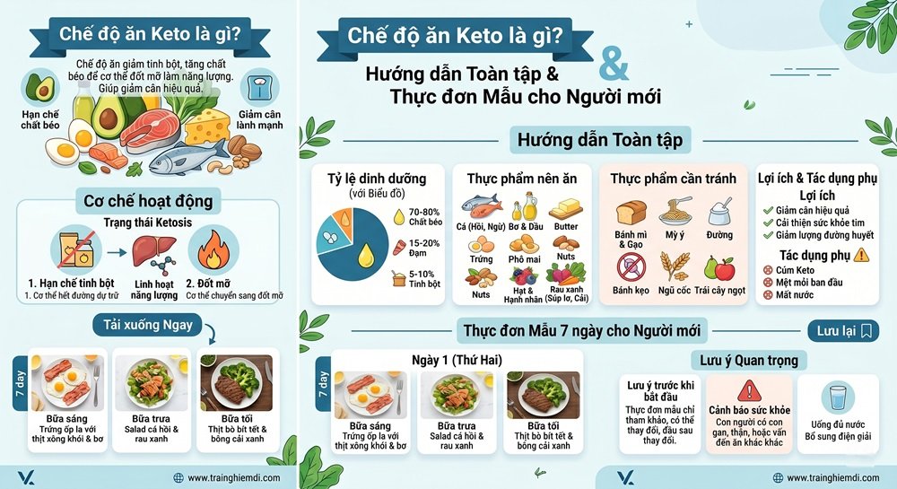 Chế độ ăn Keto là gì? Hướng dẫn Toàn tập & Thực đơn Mẫu cho Người mới