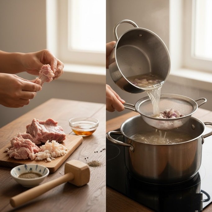 Sơ chế và kỹ thuật hầm sườn "ngọt xương"