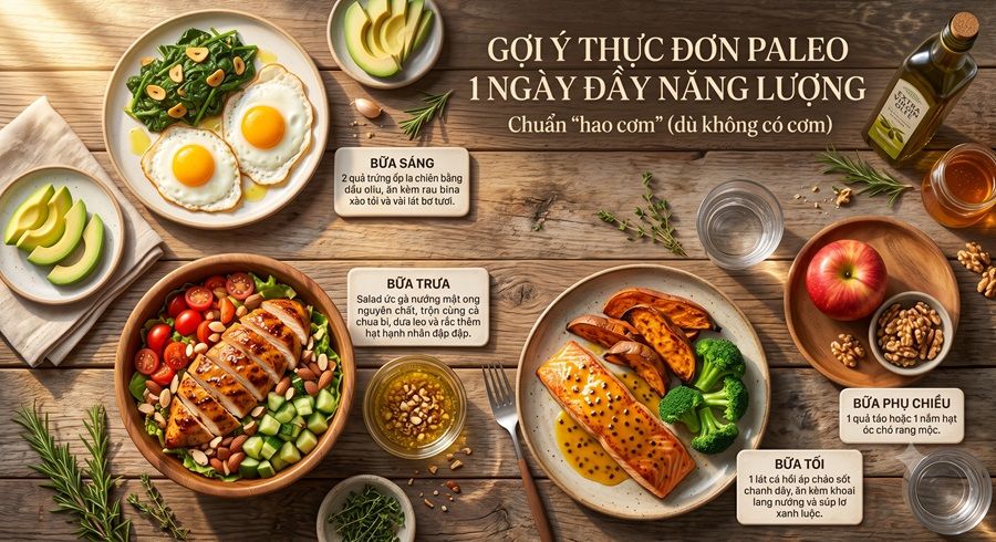 Gợi Ý Thực Đơn Paleo 1 Ngày Đầy Năng Lượng