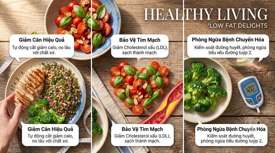 3 Lợi Ích Vàng Khi Áp Dụng Chế Độ Ít Béo