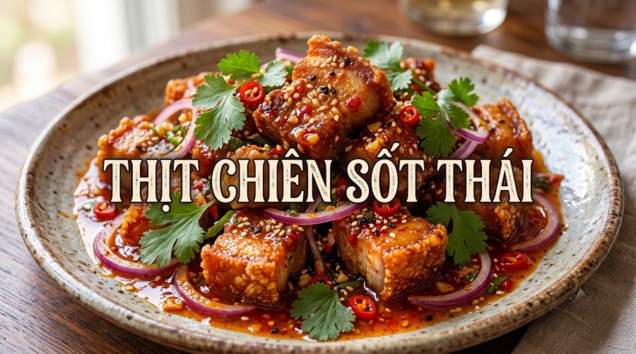 Thịt chiên sốt thái