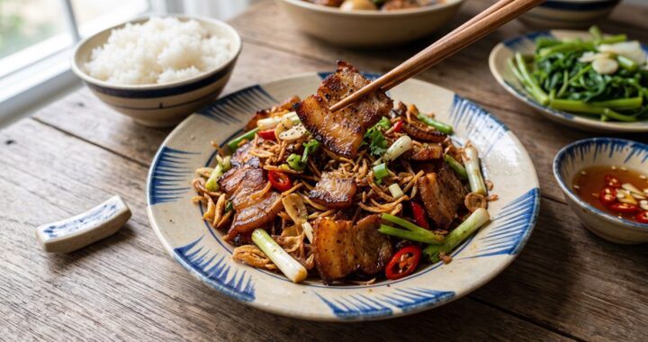 thịt rang cháy cạnh