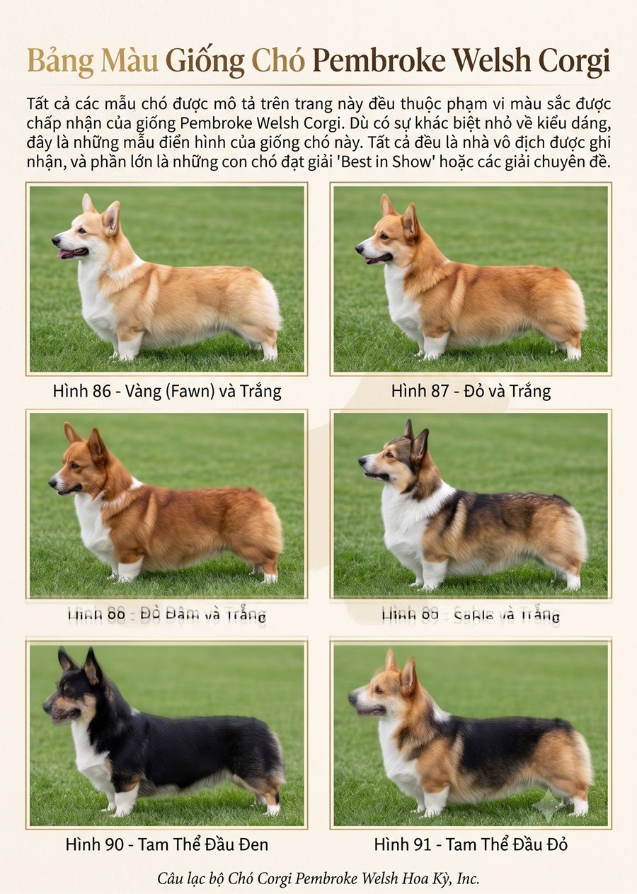 Các màu và giống Chó Corgi