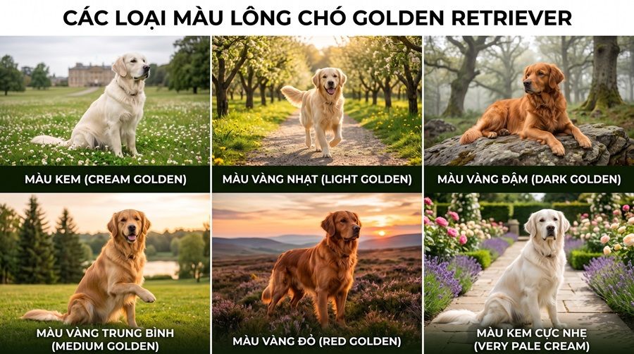 Các màu Chó Golden Retriever