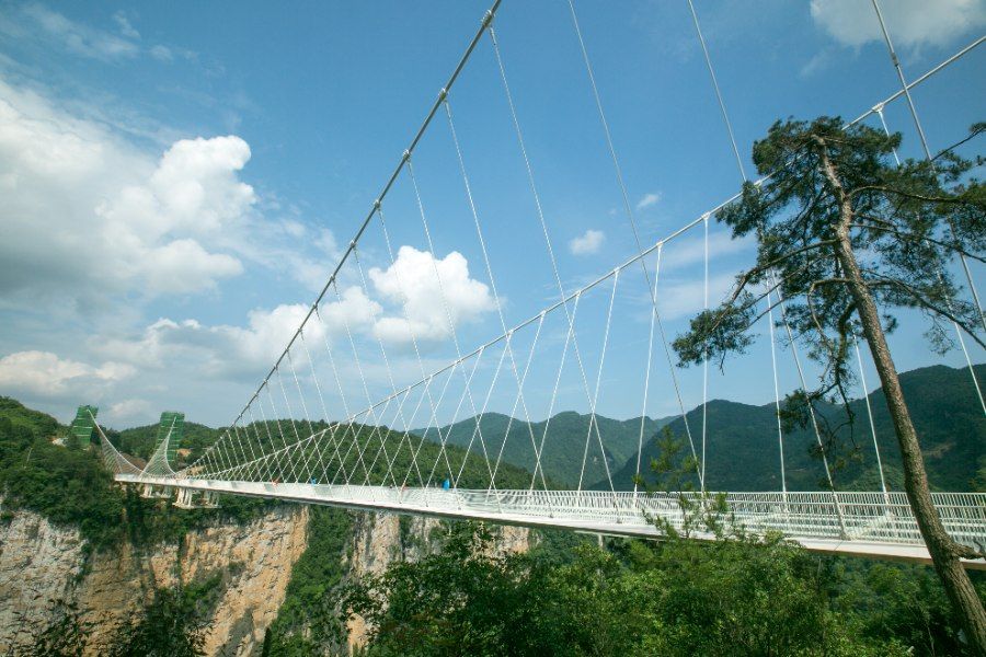 Cầu kính Đại Hiệp Cốc bắc ngang qua vực sâu 300m tại Trương Gia Giới