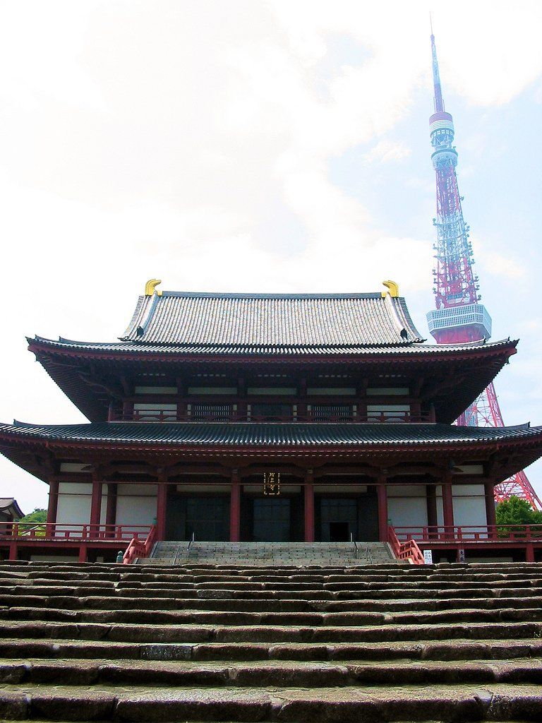 Chùa Zojoji và tháp Tokyo Tower