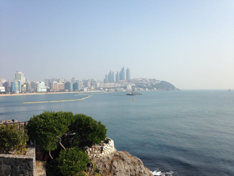 Toàn cảnh khu vực Dalmaji-gil và Haeundae nhìn từ trên cao, Busan