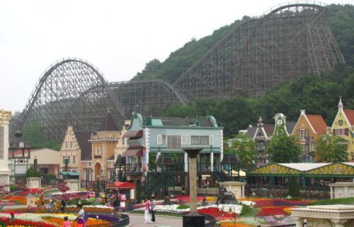 T Express - tàu lượn siêu tốc bằng gỗ cao và nhanh nhất châu Á tại Everland