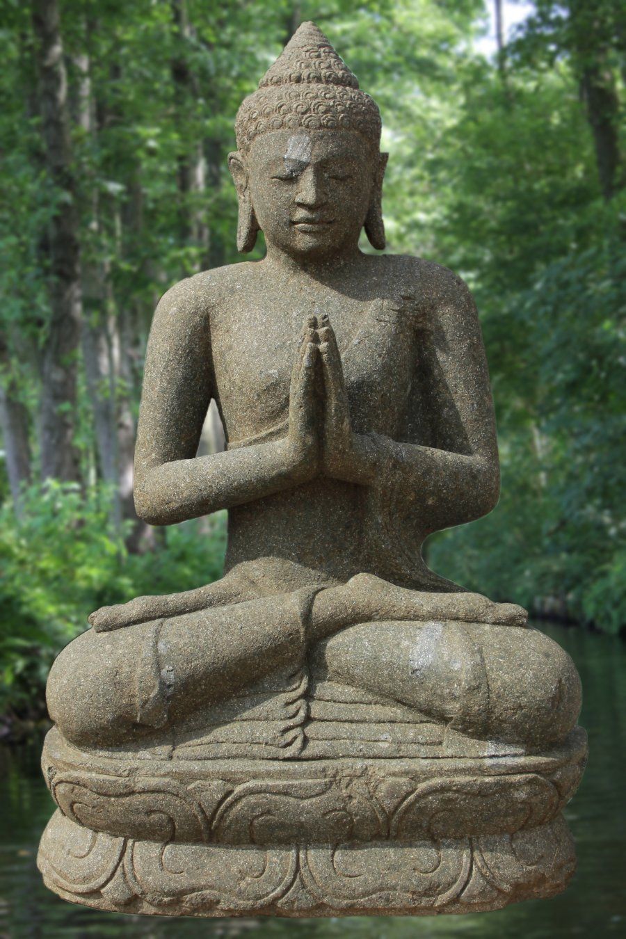 Tượng Phật thể hiện ấn tay Anjali Mudra, hai lòng bàn tay chắp trước ngực